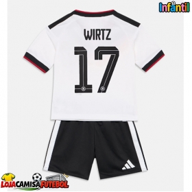 Camisa de Futebol Alemanha Florian Wirtz #17 Equipamento Principal Infantil Mundo 2026 Manga Curta (+ Calças curtas)
